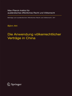 cover image of Die Anwendung völkerrechtlicher Verträge in China